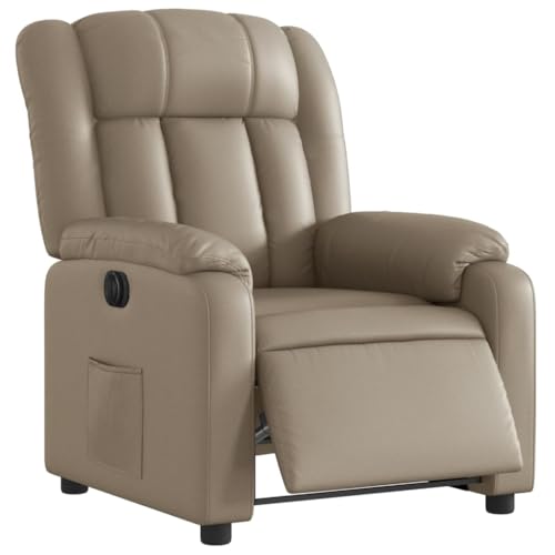 vidaXL Fauteuil Inclinable Électrique, Chaise de Relaxation avec Dossier, Siège avec Accoudoirs, Fauteuil TV de Salon, Moderne, Cappuccino Similicuir