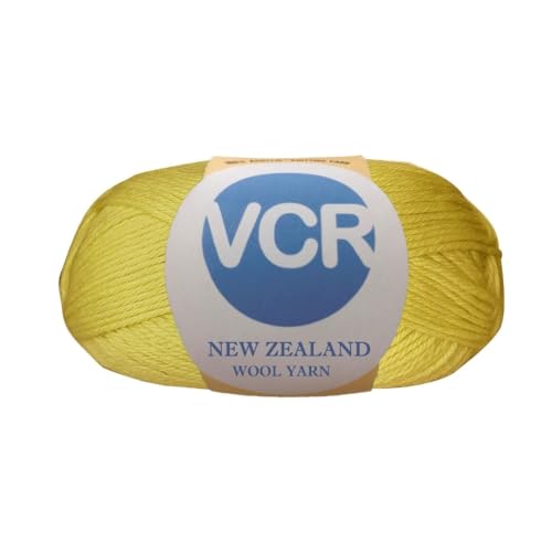 Image of VCR Royal Yellow Chunky Wool Yarn, 100 Grams, Hank, 196 Meters, 100% New Zealand Wool Knitting Yarn, Soft Crosia Thread Suitable for Baby Blankets & Booties Pack of 1