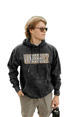 Vanderbilt Commodores NCAA Officially Licensed Mineral Wash Hooded Sweatshirt Prominent Vintage Small