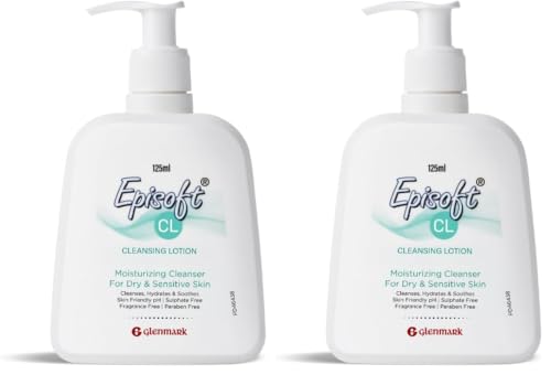 Image of Episoft Cleanser For Dry & Sensitive Skin Type | Daily Gentle Face Cleanser For Men & Women | Fragrance free | Dermatologist Prescribed | 125ml (Pack of 2)