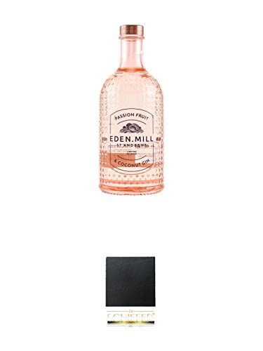 Eden Mill Passion Fruit & Coconut Gin Schottland 0,50 Liter + Schiefer Glasuntersetzer eckig ca. 9,5...