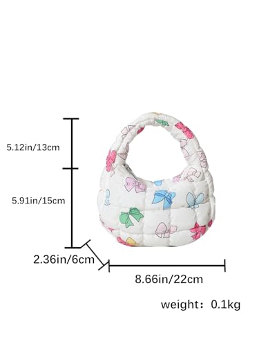Image of Quilted MINI Handbag and Purses Women Puffer Nylon Hobo Cotton Padded Purse Work Travel Lightweight