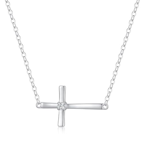 GAVU Collar Cruz para Mujer, Collar Colgante Cruz Plata de Ley 925 para Mujer