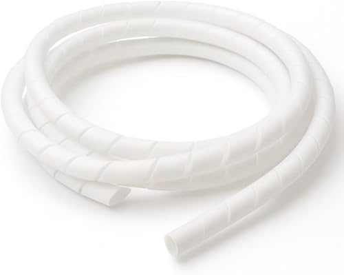 Organizador de Cabos Espiral 10m Para Escritório Home Office e Eletrônicos Flexível Durável e Fácil de Instalar (Branco)