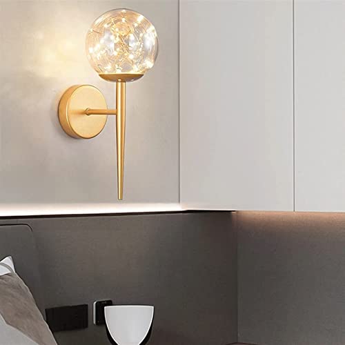 Aplique de pared de globo LED de 7W moderno con tres intensidades de luz para dormitorio 4