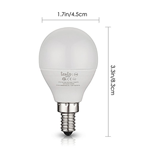 Tento Lighting E12 Candelabra Bulbs 40W Replacement, Pendant Lamps Ceiling Fan Light Fixtures Energy Saving Led Light Bulbs, Cool White, 110V - 120V 5W 240 Dergees Beam Angle (450 Lm) (5500K - 6000K) #TOP4