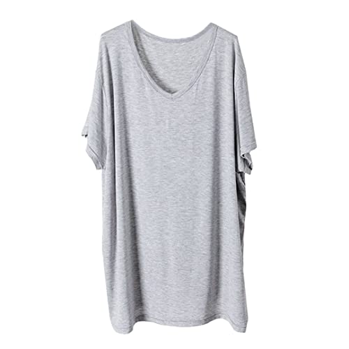 T-shirts d'été surdimensionnés coupe longue et tissu léger gris XXXXXXXL