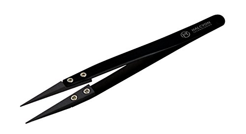 Halcyon T. Premium Ceramic Tweezers: Heat and Electricity Resistant (Fine Tipped)