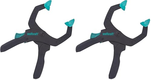 wolfcraft 3616000 Pince de Serrage à Cliquet FZR60 - Ouverture 60 mm - Force de Serrage max. 20 kg (Lot de 2)