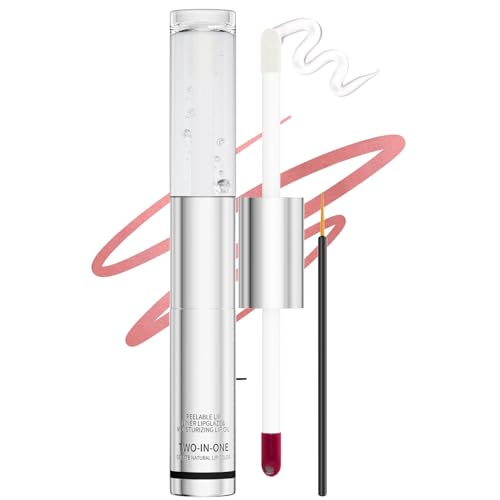 Double Head Water Lip Glaze, Stay Gloss Peel off Lip Stain, Natural non-stick cup lip gloss, No Smudging Lip Liner Tattoo for Da
