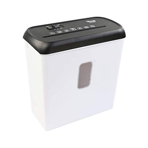 Destructeur de papier micro-cut blanc haute capacité pour cartes et agrafes