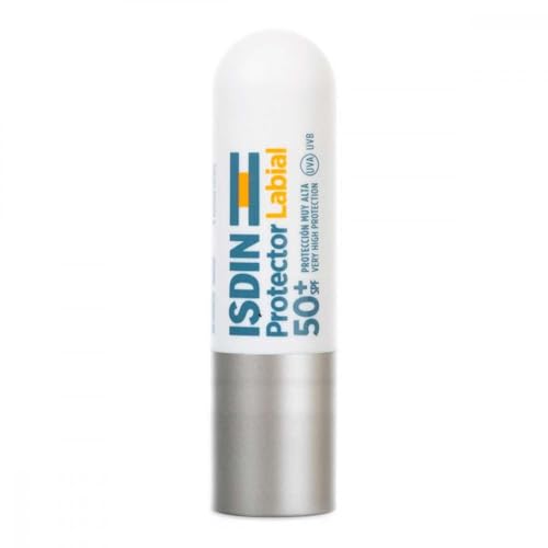ISDIN Protector Lip Balm SPF50+ Unisex, Sin fragancia, Blanco, 4 g (Paquete de 1)