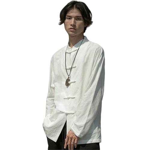 Costume Tang homme en lin et coton rétro pour le printemps et l'automne
