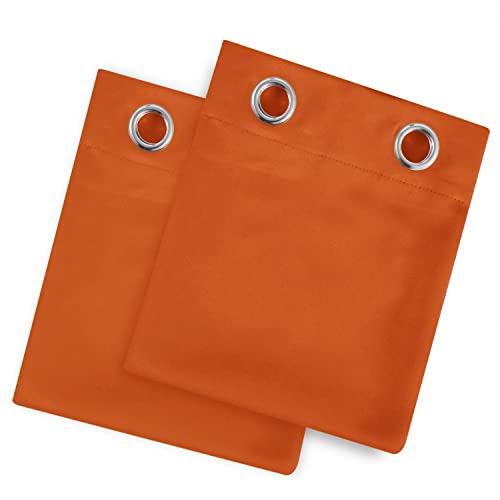 Image of LEMOMO Orange Thermal Blackout Curtains /52 x 72 Inch /Set of 2 Panels Room Darkening Curtains for Bedroom