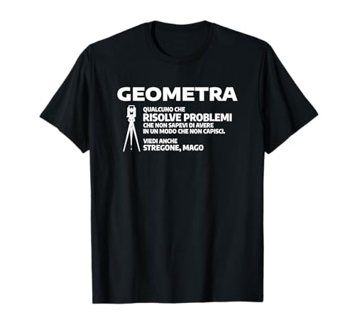 Regalo di agrimensura per un geometra Maglietta Nero T-Shirt Classica con Maniche Lunghe per Geometri, Surveyors, Unisex Adulti, Small