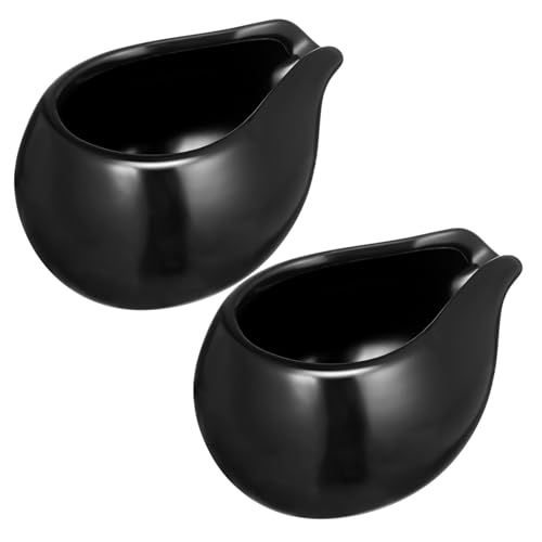 Garneck 2pcs Steak Sauce Bucket Milk Creamer Jug Mini Jug Cream Pitcher Sugar Cups Milk Jug Creamer Milk Jugs Honey Jar Mini Coffee Cups Whipped Cream Mini Sauce Jug Mugs Ceramics Black