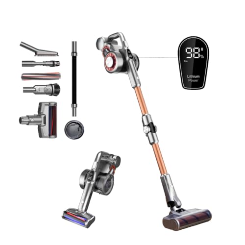 JIMMY H9 Pro - Escoba eléctrica sin cable flexible, batería extraíble, 600 W, 200 AW y 25 Kpa potencia, autonomía 80 min, pantalla smart LED , tecnología adaptativa, filtro HEPA y estación de carga