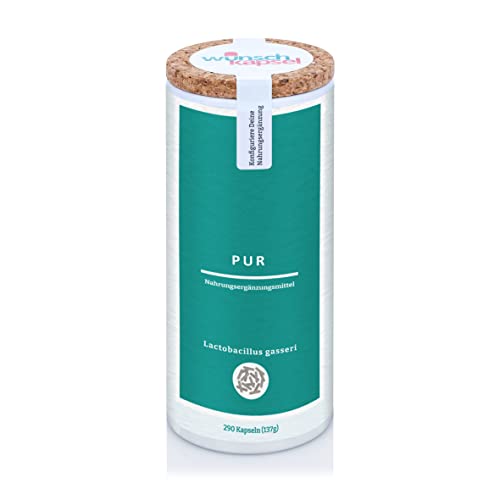 Lactobacillus gasseri Pur, 5 Milliarden (5 x 10^9) KbE, wertvolle Milchsäurebakterien in 290 vegane Premium-Kapseln, handgefertigt aus der Wunschkapsel-Manufaktur Cover