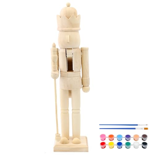 Weihnachten hölzerne Nussknacker 38cm Unbemalte Holz Nussknacker Soldat Ornamente mit Pinsel und Farbe Nussknackerkönig Nussknacker Figur Puppe für DIY Basteln Bemalen Geschenk Festliches Geschenk (B) Weihnachten hölzerne Nussknacker 38cm Unbemalte Holz Nussknacker Soldat Ornamente mit Pinsel und Farbe Nussknackerkönig Nussknacker Figur Puppe für DIY Basteln Bemalen Geschenk Festliches Geschenk (B)