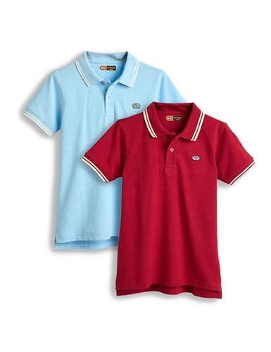 Image of Amazon Brand - Symbol Boys Cotton Rich Solid Polo Tshirt | Collar Tshirts | Half Sleeves | Plain-Regular Fit