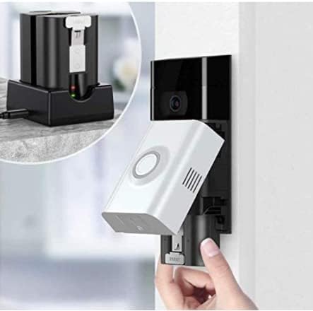S7 Rechargeable Ring Doorbell Battery and USB Charging Station, Compatible with Ring Video Doorbell 2/3 and Spotlight Cam,Stick Up Cam(6400mAh,6.35V)