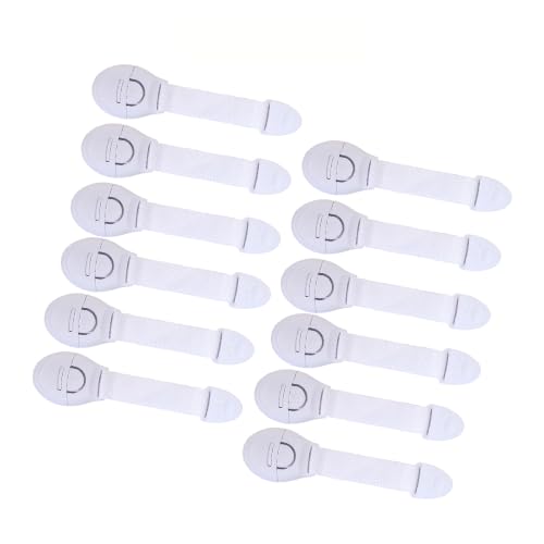 BabySafeHouse Safety Lock for Cabinet, Drawer, Fridge, Cupboard for Child & Infant Safety, Furniture Latch with 3M Adhesive (Pack of 12) (White)
