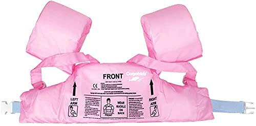 Gogokids Swim Vest for Kids, Toddler Floaties Fit 30-60 lbs Girls & Boys, Swimming Aid with Water Wings and Shoulder Strap for 2-6 Years, Pool/Beach