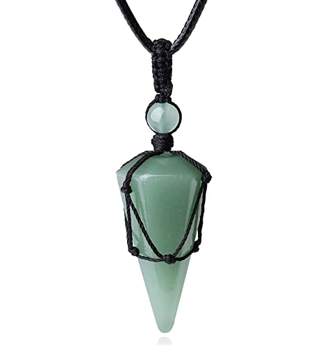 Image of XIANNVXI Healing Crystal Necklace for Men Jewelry Gift | Adjustable Black Rope Natural Gemstone Pendant