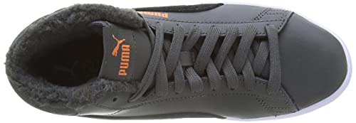 Image of Puma Smash V2 MID L Fur JR Sneaker, Dark Shadow, 4 UK