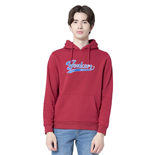 Image of Red Tape Stylish Cherry Hooded Sweatshirt for Men| Graphic Print and Kangaroo Pocket