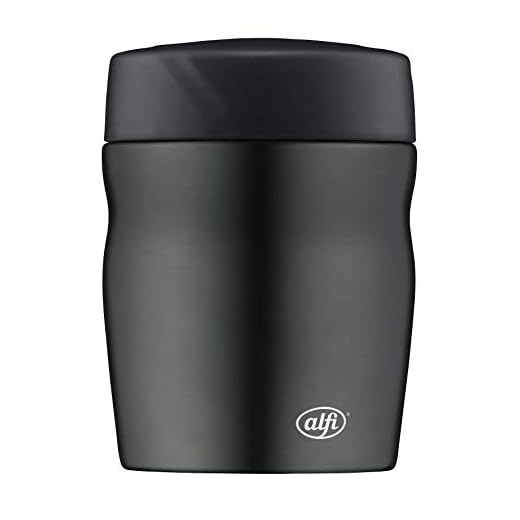 alfi Thermobehälter für Essen Lunchpot foodMug, Edelstahl grau 350ml, kleines Speisegefäß für Essen, Suppen oder Müsli unterwegs, dicht, 0637.234.035, BPA-Frei, 6 Stunden heiß, 12 Stunden kalt