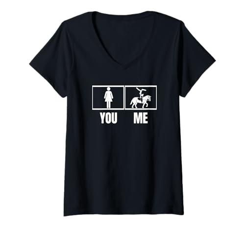 Mujer Horse Vaulters Orgullosas Mujeres Divertidas Ecuestre Saltando Camiseta Cuello V