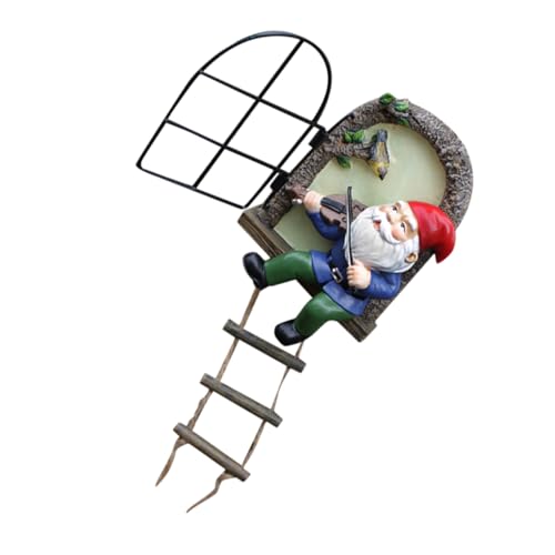 Figurine de nain compacte et durable en résine pour cour extérieure