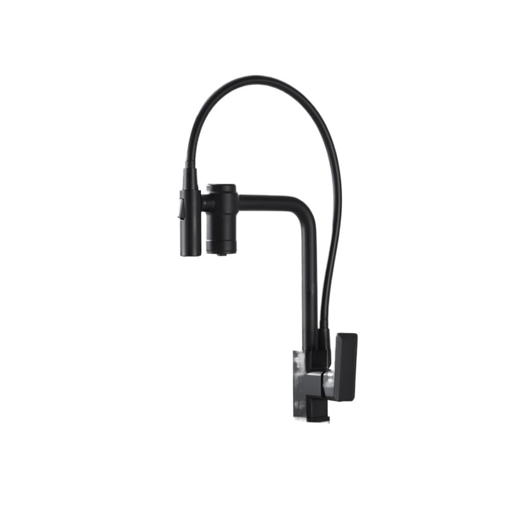 Grifo de Cocina abatible con Filtro, Grifo Mezclador purificador Giratorio de 360 Grados, Grifo de Fregadero de Cocina de una manija de latón Macizo, rociador de 2 Funciones (A)