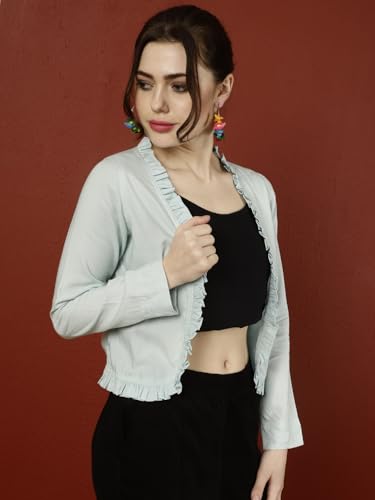 Image of Daevish womens Women Solid Casual Shrug