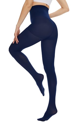 Image of CozyWow 80D Control Top Opaque Tights for Women High Waist Matte Pantyhose | Run-resistant, High Rise,Ideal for Layering under Dress