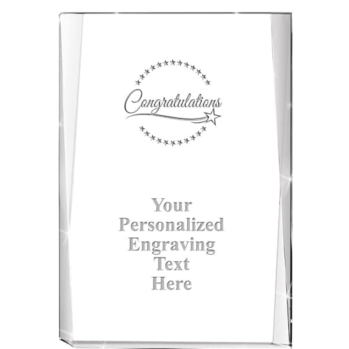 8" Congratulations Custom Engraved Trophy - Avalanche Crystal - Achievement Award for Employees - Corporate Awards - Personalized Engraving