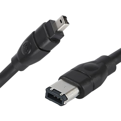 Cuxnoo FireWire Cable 6 Pin to 4 Pin, 6ft IEEE 1394 iLink Cable for Sony DV Handycam, Camcorder, Camera, Printer, Hard Drive and More IEEE 1394 Enabled Devices
