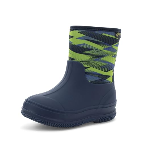 Western Chief Kids Freestyle Neoprene Outdoor Boot, Lightweight, Kid Friendly for Boys and Girls Waterproof Boot for Rain, Mud, Cold Weather, Snow, Navy Green, 6 Big Kid