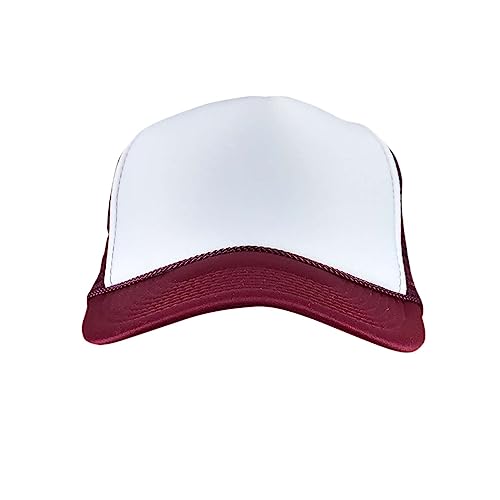 Image of NYFASHION101 Plain Mesh Trucker Hat - Breathable 6-Panel Daily Snapback Cap, Customizable Ideal for DIY Embroidery & Patches
