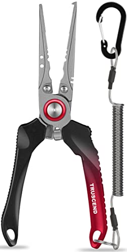 Truscend Fishing Pliers Saltwater with Mo-V Blade Cutter