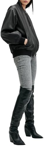 Women's Belle Leather Bomber Jacket3