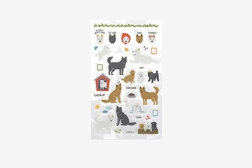 Dailylike Autocolantes pvc daily sticker jingo dog formas e desenhos sortidos 9 x 18,5 cm.