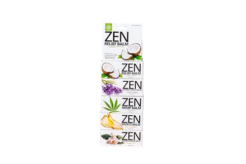 ZEN Variety Pack Balm – 5-Pack | Trusted by Legends | Sports, Women’s Sports, Hemp, Women’s Relief (Jasmine), and Relief (Coconut Oil) | Cooling & Soothing Recovery, Infused with Essential Oils