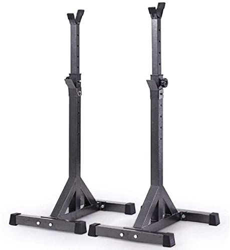 ERoomQ Adjustable Squat Rack Weight Lifting Bench Press Pull-Up Bars Multifunctional Shelf Home Indoor Gym Strength Training Rack Squat Rack Bench Press (Black 46 * 61*(96~149) cm)