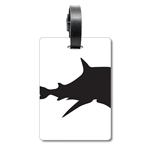 Étiquette de valise requin noir en silicone pour bagage voyage