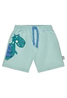 Sterntaler Badeshorts Dino – Baby- & Kindershorts aus schnelltrocknendem Bademodenstoff mit 3D Dino-Druck, Knielang, Kordelzug, Windeleinsatz, UV-Schutz 50+, eisgrün, Größe 92