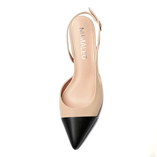 NUMALEO Womens Party Patent Buckle Ankle Strap Fashion Pointed Toe Chunky Mid Heel Pumps Shoes 2.5 Inch3