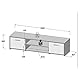 FORTE Paco TV-Unterschrank mit 2 Türen, Holzwerkstoff, Betonoptik Lichtgrau / Weiß, 38 x 160 x 42 cm