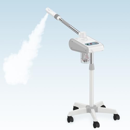 Kingsteam Professional Nano Ionic Facial Steamer with Ozone – 700ml Large Capacity Stand Facial Steamer for Deep Pore Cleansing, Hydration and 60 Min Timer for Salon, and Home Skin Care Use